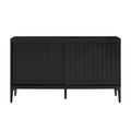 Modern Matte Black Sideboard - Asher Particle Board Buffet Cabinet