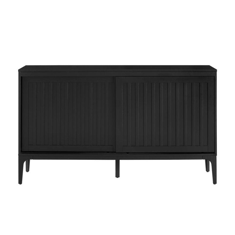 Modern Matte Black Sideboard - Asher Particle Board Buffet Cabinet