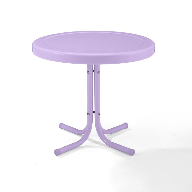 Retro Outdoor Side Table - Lavender Steel Finish