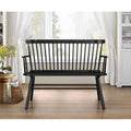 Jerimiah Spindleback Bench - Black, Solid Wood Construction