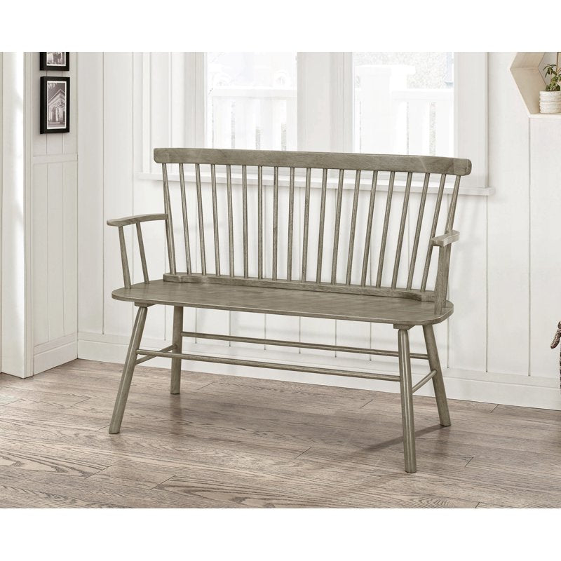Rustic Gray Spindleback Entryway Bench - Jerimiah
