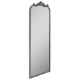 Large Floor Mirror 22x64 Antique Silver Pewter Gray Filigree Arch Leaner