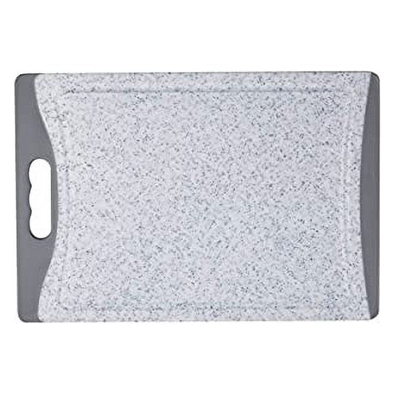 14" Marble Poly Cutting Board with Non-Slip Grip - Grey