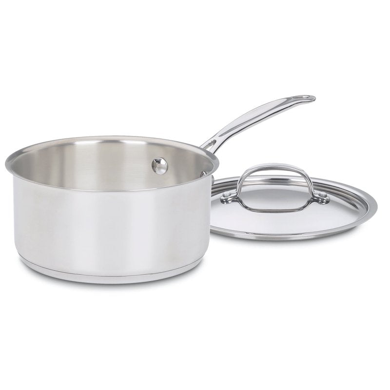 2-Quart Stainless Steel Saucepan with Cover - Induction Compatible