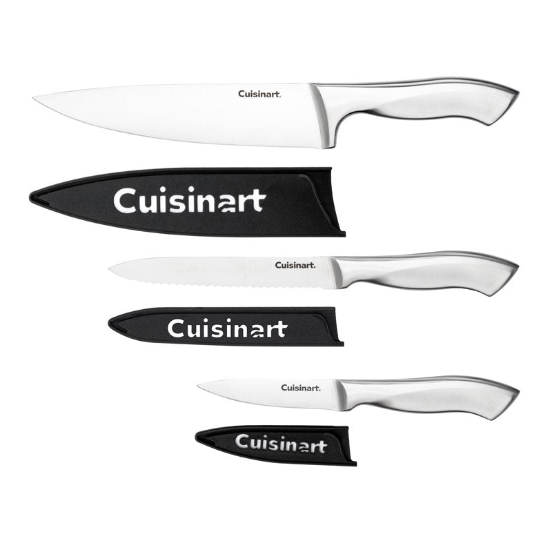 3-Piece Stainless Steel Knife Set with Blade Guards - Classic Collection