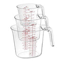 Nesting Measuring Cup Set - 1, 2, & 3 Cup Plastic Stackable