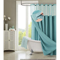 Dainty Home Complete 2-in-1 Aqua Waffle Weave Shower Curtain with Detachable Liner, 72x72 Inches