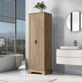 Storage Cabinet with 5 Adjustable Shelves - Rustic Brown Home Organizer