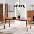 Mid-Century Extendable Dining Table - Solid Wood, Acorn Finish