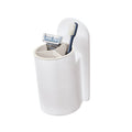 Self-Adhesive Bathroom Tumbler with Divided Sections for Toothbrushes and Essentials