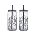 Halloween Dancing Skeleton 20oz Glass Can Sipper Set - 2 Pack