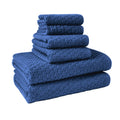 Navy 6-Piece Dot Bath Towel Set - 100% Cotton, Soft & Absorbent