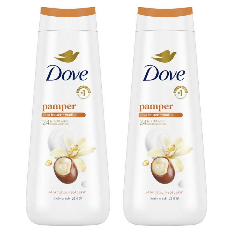 Dove Pampering Body Wash with Shea Butter & Vanilla - 20 fl oz 2 Pack