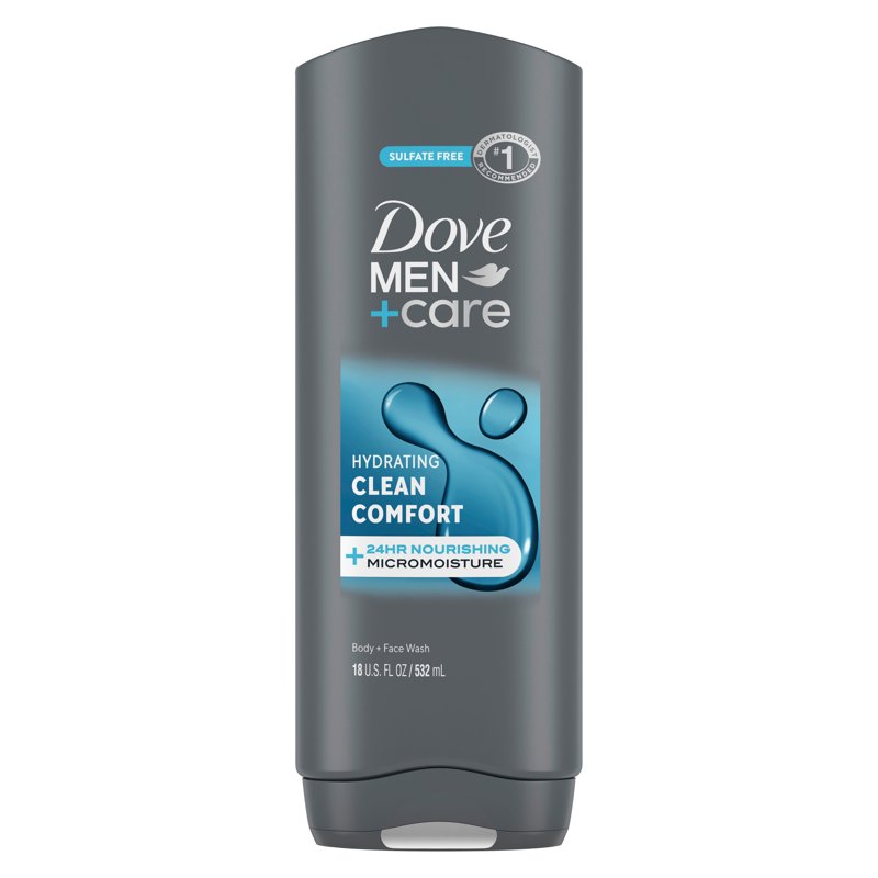 Men's Hydrating Body Wash & Face Wash - Clean Comfort, 18 Fl Oz