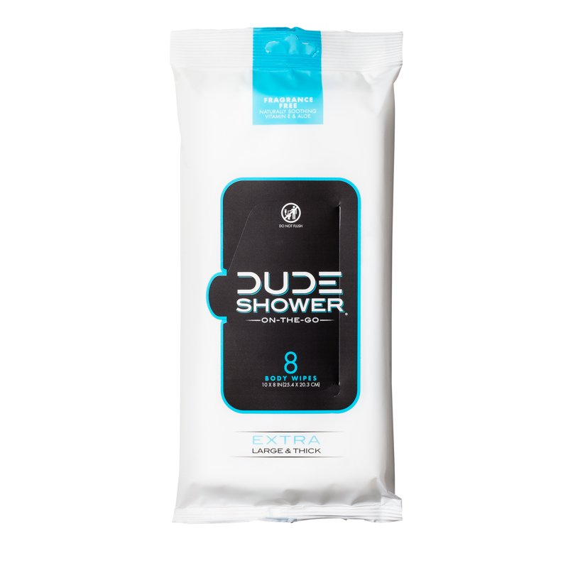 Full Body Shower Wipes - XL Unscented, Plant-Based, 8 Count