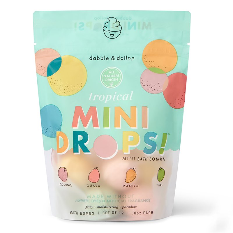 Mini Bath Bombs Set - Tropical Variety with 12 Assorted Scents
