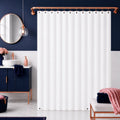 White Heavyweight PEVA Shower Curtain Liner with Magnets - 70x72 Inches