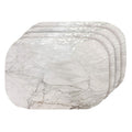 Oval Cork Placemat Set of 4 - Metallic Marble Design 12" x 18"