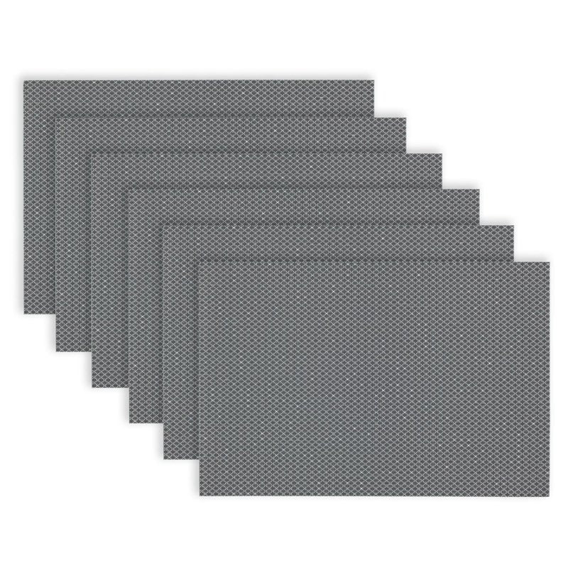 Elegant PVC Placemats Set of 6 - 12x18 in with Embedded Sparkles