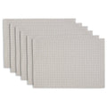 Elegant PVC Placemats Set of 6 - 12x18 in Boucle Texture White