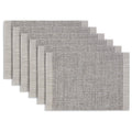 Elegant Set of 6 Placemats - 12x18 in Border Grey Boucle