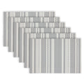 Set of 6 Non-Slip Placemats - 12x18 in Aztec Glitter Grey