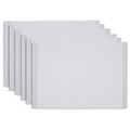 Set of 6 Elegant PVC Placemats - 12x18 in Shimmer Border Silver