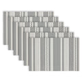 Elegant PVC Placemats Set of 6 - 12x18 in Aztec Design Glitter Black