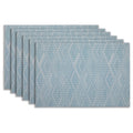 Elegant PVC Placemats Set of 6 - 12x18 in Diamonds Blue