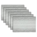 Elegant Set of 6 Ombre Stripe Silver Placemats - 12x18 in PVC