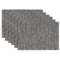 Set of 6 Reversible Placemats - 12x18 in Black with Gold Shimmer