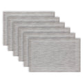 Elegant PVC Placemats Set of 6 - 12x18 in Silver Border Design