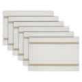 Elegant Set of 6 Placemats - 12x18 in Chevron with Gold Stripe