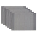 Set of 6 Elegant 12x18 in PVC Placemats - Border Silver Shimmer
