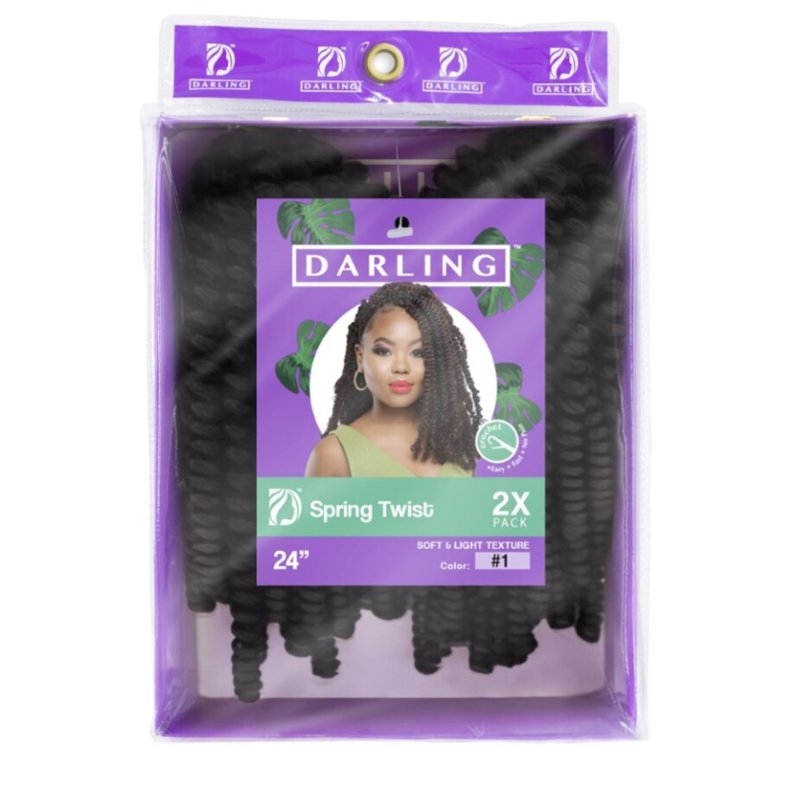 24-Inch Spring Twist Crochet Hair Extensions - Natural Texture