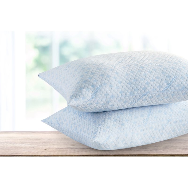 Cooling Bed Pillow Set - Dearfoams 2-Pack King White, Hypoallergenic & Machine Washable