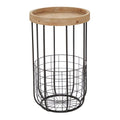 Accent Table with Storage - 16" x 26" Black Metal Wire Basket