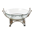 Clear Tempered Glass Kitchen Serving Bowl with Copper Base - 19" x 10"