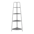 Indoor Outdoor Black Metal 4-Shelf Folding Bakers Rack