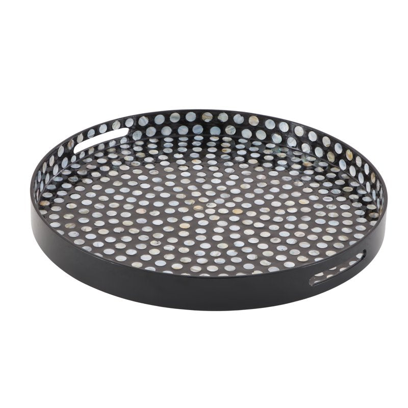 Handmade Black Mother of Pearl Nautical Tray - 24" x 24"
