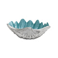 Coastal Seashell Metal Serving Bowl - Teal 12" x 3"