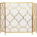 Geometric Metal Fireplace Screen - 50" x 35", Copper Frame