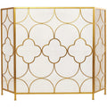 Geometric Metal Fireplace Screen - 50" x 35", Copper Frame