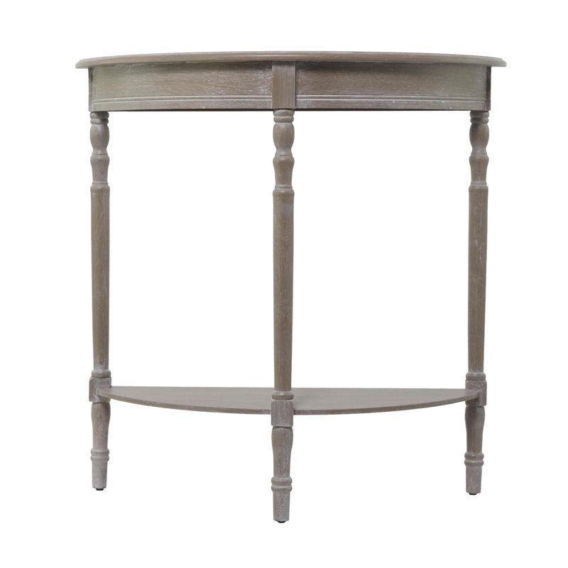 Half-Round Solid Pine Wood Console Table - 32" x 12" x 32"