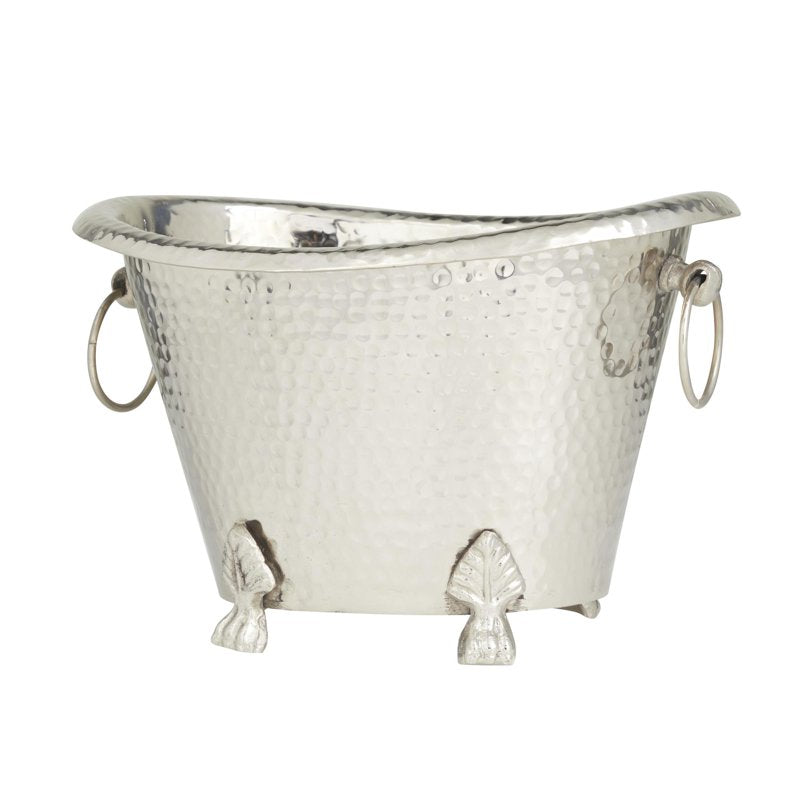 Oval Aluminum Metal Ice Bucket for 6 Bottles - 13.90" x 10.50" x 9.15"