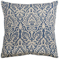 Poly Filled Damask Throw Pillow - Navy, 22x22 Inches, Traditional Style
