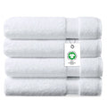 White Organic Cotton Bath Sheet 36x70 Inch Pack of 4 - Plush, Quick-Dry, 650 GSM