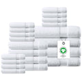 White 20-Piece Organic Cotton Towel Set - Plush, Quick Dry, Eco-Friendly