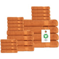 Burnt Caramel Organic Cotton Towel Set - 20-Piece Plush, Quick Dry, Eco-Friendly