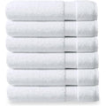 White Organic Cotton Washcloths 6-Pack - 13x13 Inch, Plush & Quick-Dry